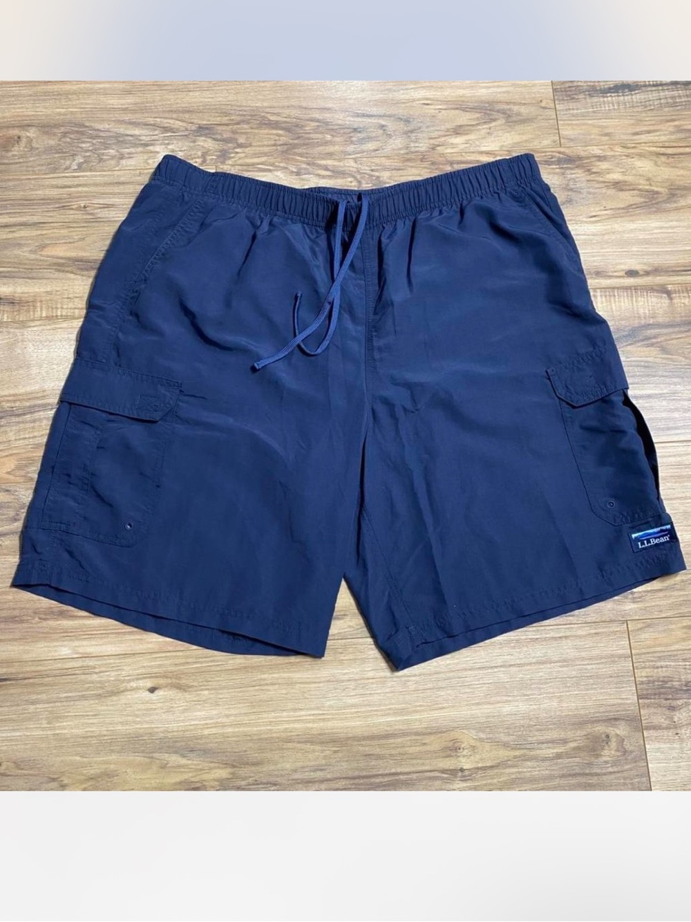 L.L.Bean Navy and Light Gray Swim Shorts
